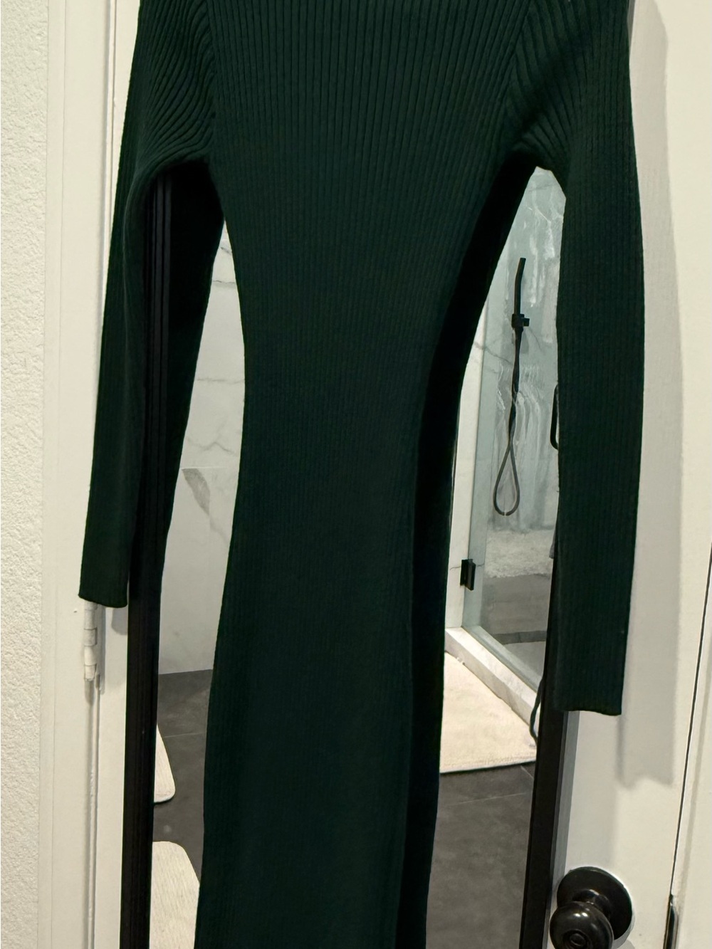 Lulu's Forest Green Ribbed Long Sleeve Bodycon Dress